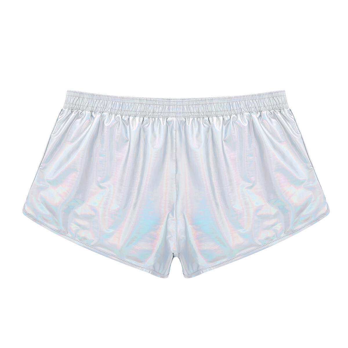 Mens Underwear Faux Leather Zippered Pouch Boxer Briefs Shorts