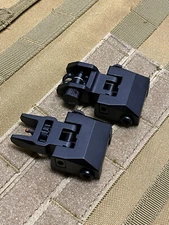Metal Fiber Optic Low Profile Flip Up Iron Sights Military Grade Sight