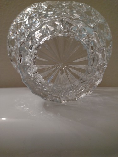 Beautiful 8" Brussels Cut Lead Crystal Basket Crystal Clear Industries Poland - Picture 8 of 10