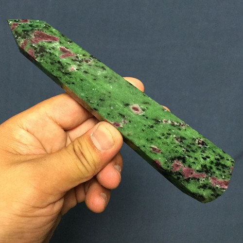 256g Natural Red Ruby in Green Zoisite Crystal Gem POINT HEALING ip0007 - Picture 5 of 12