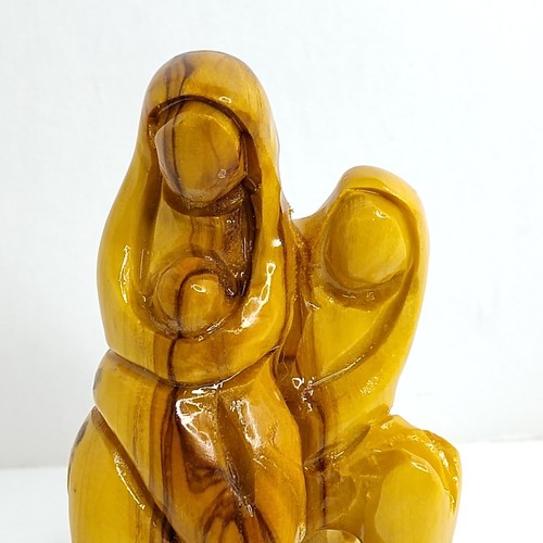Carved Olive Wood Mary Jesus Joseph Donkey Figurine Nativity Holy Land Jerusalem - Picture 5 of 7