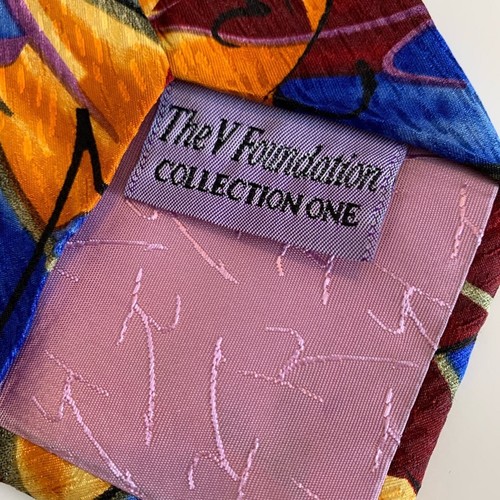 Jimmy V Collection One Mens Silk Tie abstract multicolor - Picture 5 of 6