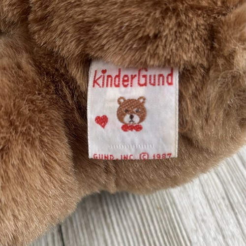 Vintage Kinder Gund Brown Bear 1987 Stuffed Animal Plush Wind Up Musical 10” HTF - Picture 5 of 12
