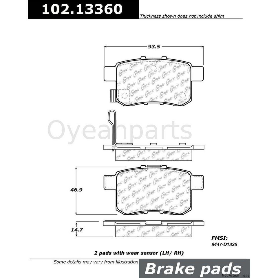 CTek Front Rear Set Disc Brake Pad Set Disc Brake Pad Set fits Honda
