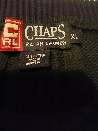 Chaps Ralph Lauren Green Sweater Pullover Very Nice Heavy Comfortable XL - Picture 4 of 11