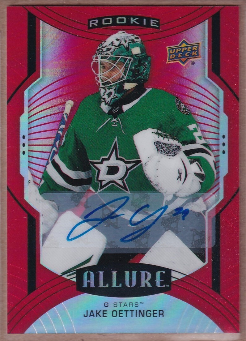 2020-21 Upper Deck Allure Autographs Red Rainbow #133 Jake Oettinger RC AUTO