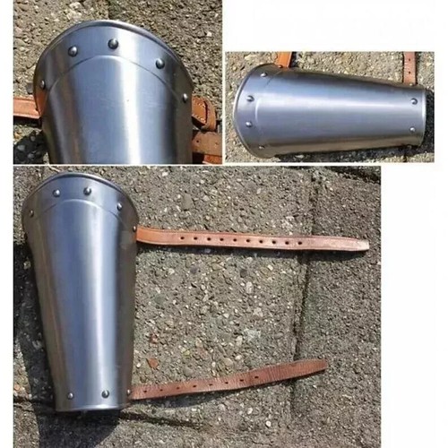 Medieval Arm Guard Bracers Steel Armor Knight Pair LARP Costume Larp Warrior 18g - Picture 3 of 3
