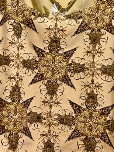 Chanel Vintage 2006 Gold Crystal Studded Shorts 34 36 38 2 4 6 Fur Trim S M - Picture 7 of 12