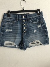 So Jr High Rise Relaxed Mom Blue Jean Shorts Size 5/27 Ret 38 DW-57