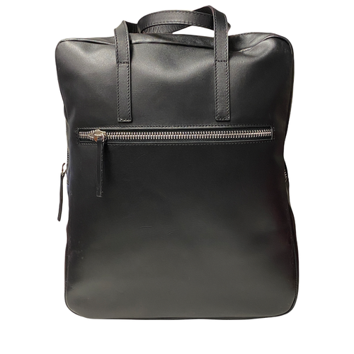 BORSA BORSE ZAINO UNISEX MEMU M1002 PELLE NERO ORIGINALE 4 STAGIONI - Picture 1 of 4