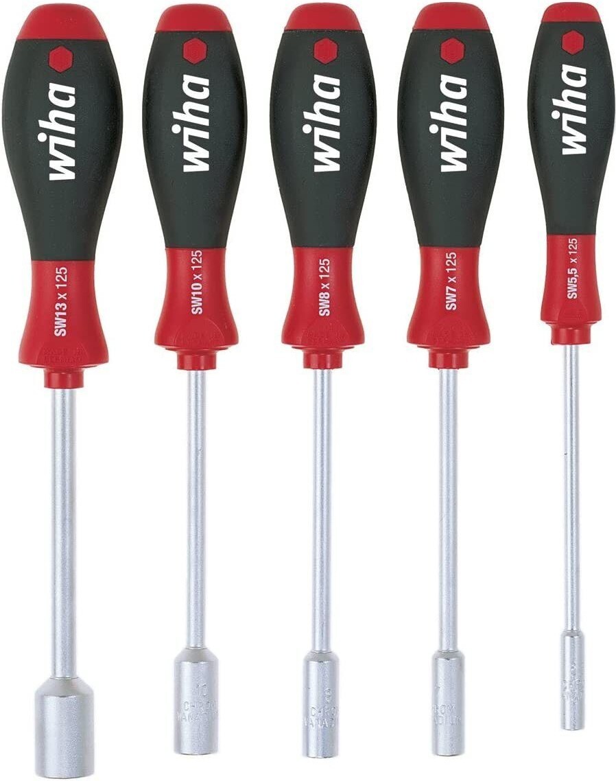 Wiha 5 Piece Hex Nut Driver Spinner Screwdriver Set Sizes 5.5 7 8 10 13mm 01034