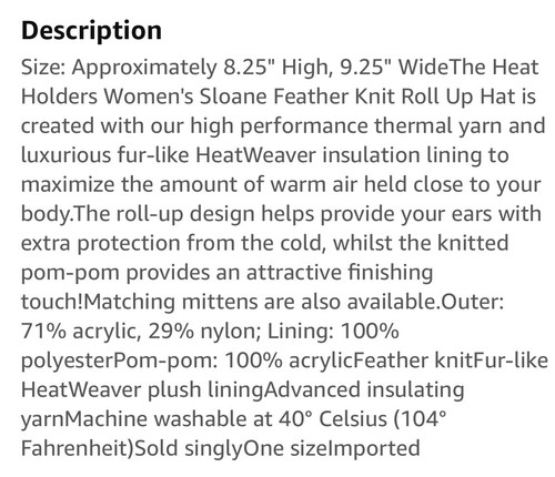 Heat Holders Women's Sloane Feather Knit Rollup Beanie-blues & white-one size - Picture 12 of 12