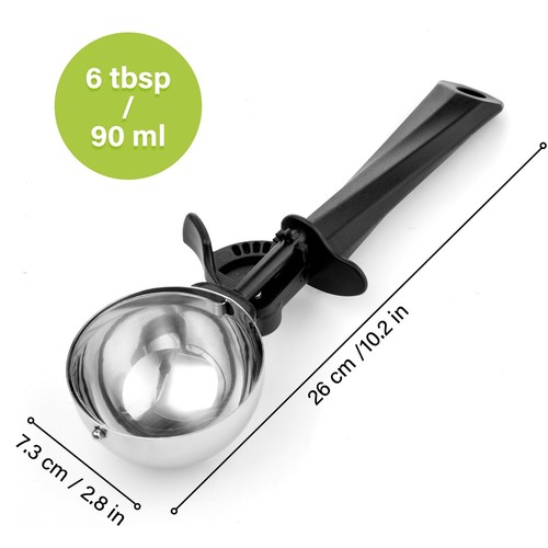 Ice Cream Scoop with Trigger 6 tbsp Large Cookie Scoop for kitchen 7cm Melon ... - Picture 7 of 7