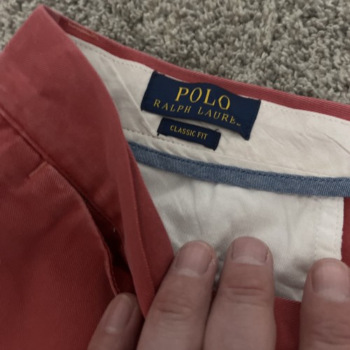Polo Ralph Lauren Bedford Chino Straight Fit Twill Pants Salmon Red Size 31/30 - Picture 5 of 8