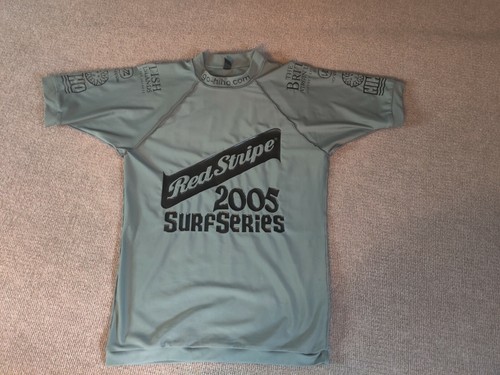 HiHo Mens Compression Shirt S Red Stripe 2005 Surf Series British Virgin Islands