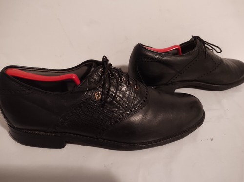 Footjoy Premiere Classics Dry Golf Shoes Mens 11.5 A Calfskin Black Lizard 50187 - Picture 4 of 8
