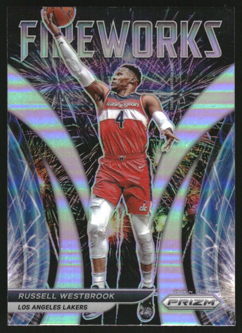 2021-22 Panini Prizm Fireworks Prizms Silver #18 Russell Westbrook