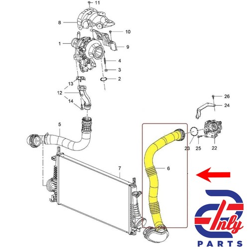 LADELUFTSCHLAUCH FÜR OPEL INSIGNIA 1.6 CDTI 13419441 13419442 (2015-2017) - Bild 13 von 14