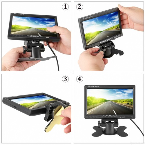 7" Monitor+4 PIN IR Rear View Reversing Camera+Suzy Coil Trailer Cable 20m Truck - Picture 3 of 12