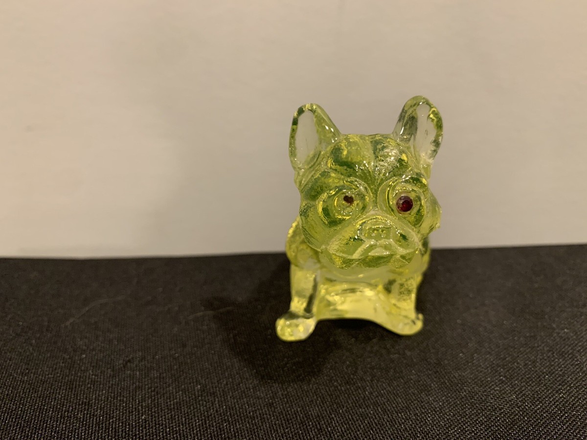60s USA 「Westmoreland」 uranium glass bulldog object 60s USA 「Westmoreland」 uranium glass bulldog object