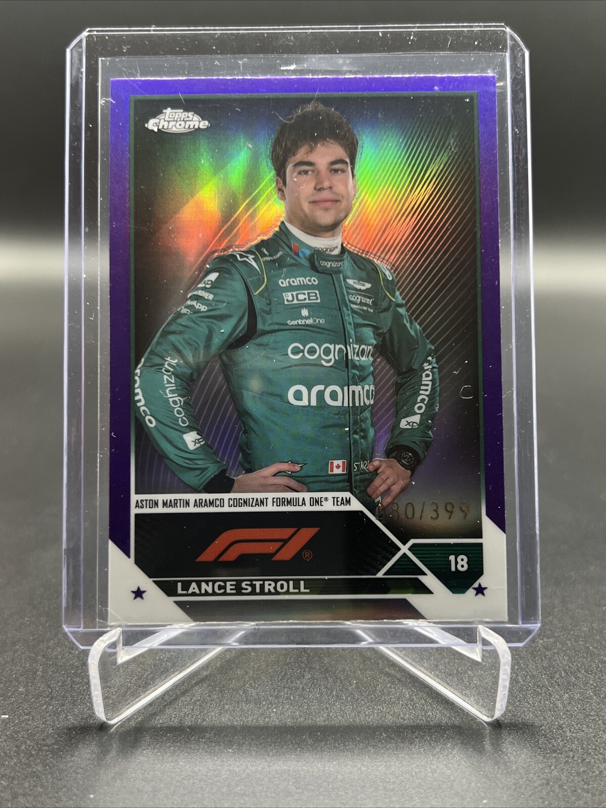 2023 Topps Chrome Formula 1 F1 Lance Stroll Portrait Purple 280/399 #43