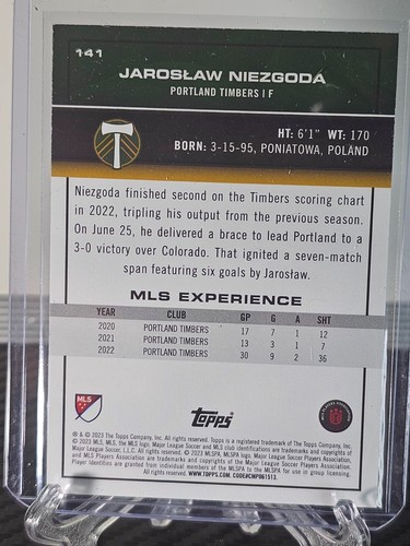JAROSLAW NIEZGODA - Topps 2023 MLS #141 Green Foil 26/75 - Picture 5 of 5