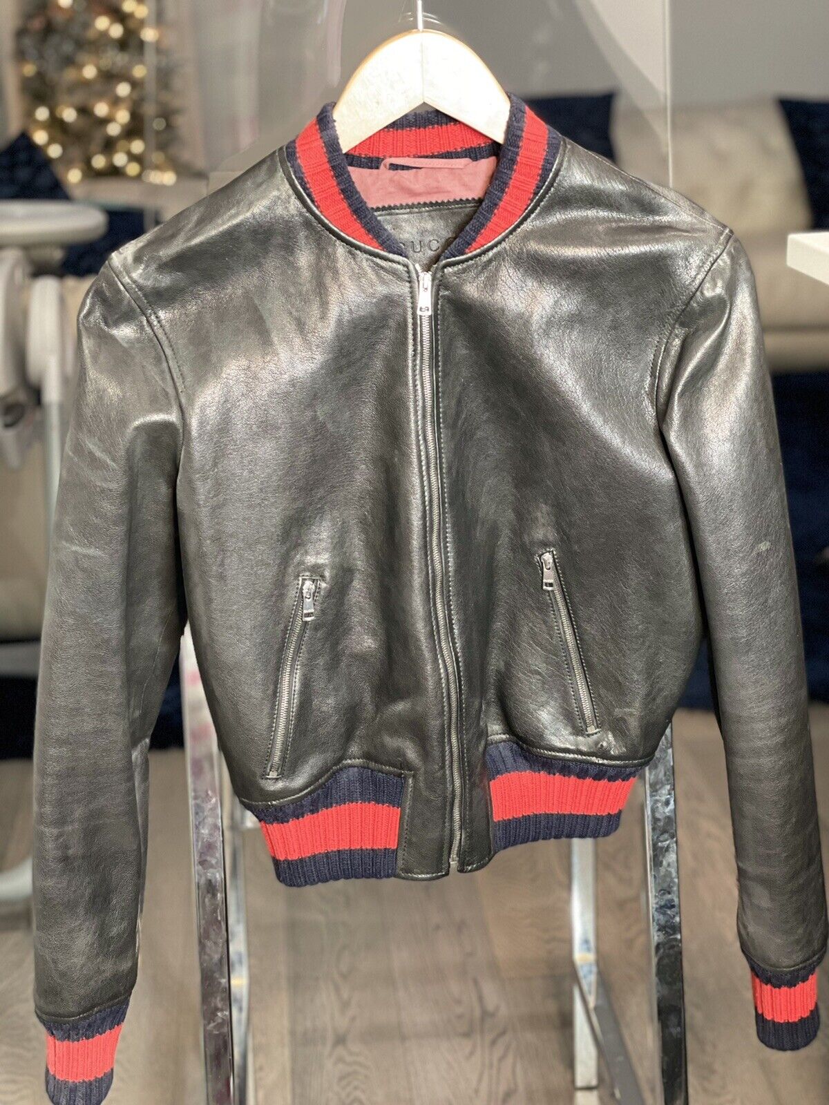 womens gucci leather jacket