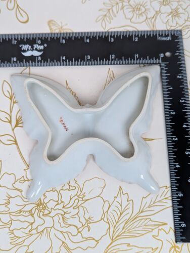 Porta baratijas/joyas de porcelana con forma de mariposa con delicadas flores - Imagen 3 de 6