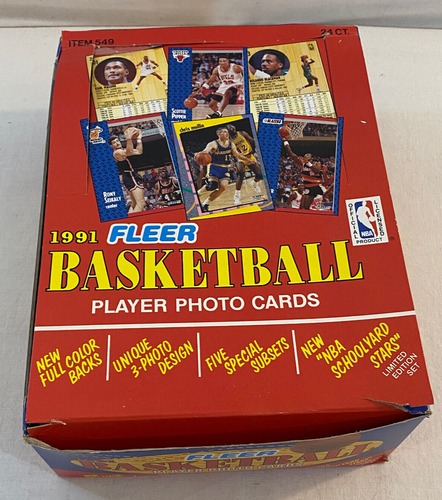 1991 Fleer #549 Basketball Player Photo Cards Full Rack Box 24 Packs x 42 Cards