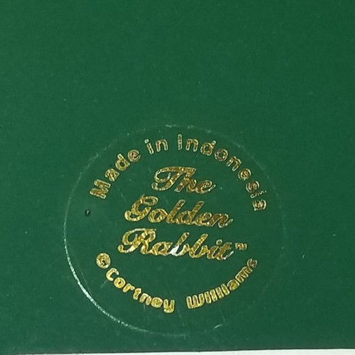 Golden Rabbit Serving Tray Enamelware White & Green Elk/Deer Christmas 15 3/4" - Picture 12 of 12