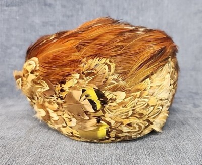 VINTAGE 1960\'S PHEASANT FEATHER HEAD BAND Vintage Multicolor Pheasant Feather Headpiece Striking  main image 4