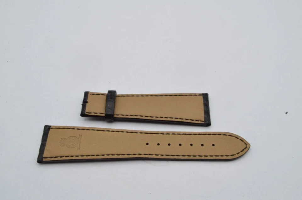 Pulsera de cuero Arnold & Son 22 mm rara hermosa negra nueva sin usar Foto 2 de 2