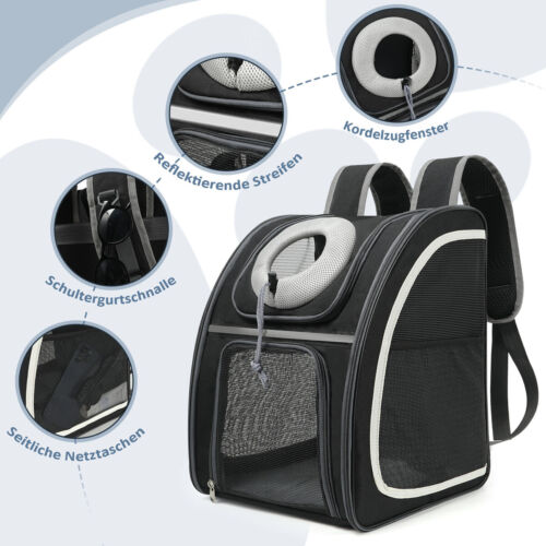 Rucksack für Hund Katze Gepolstert Hunderucksack bis 9kg Haustier Tasche 2025 - Bild 6 von 8