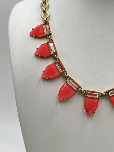 Stella & Dot Coral & Pink Eye Candy Faceted Rhinestone Gold Tone necklace - Picture 5 of 17