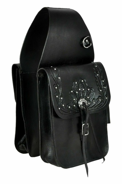 Genuine Cow Hide Leather Western Horse Saddle Bag Tooled 10 L x 10 W x 3 ½ Genuine Cow Hide Leather Western Horse Saddle Bag Tooled 10 L x 10 W x 3 ½