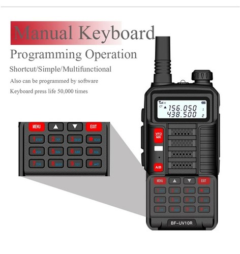 Radio de 2 vías transceptor portátil de doble banda UV10R Walkie Talkie UHF VHF - Imagen 4 de 10