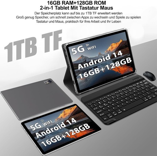 2025 Neueste 10 Zoll Tablet Android 14,5G WLAN 6, 16 GB RAM+128 GB ROM 1TB, Octa - Bild 4 von 7