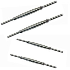 3/8" Thread Swage Stud & Stud Pipe Turnbuckle 3/16" Cable Stainless Steel 4 PC