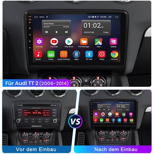 Radio de coche para Audi TT 2006-2014 9" Android 14 WIFI Bluetooth FM SWC GPS Navi - Imagen 3 de 20