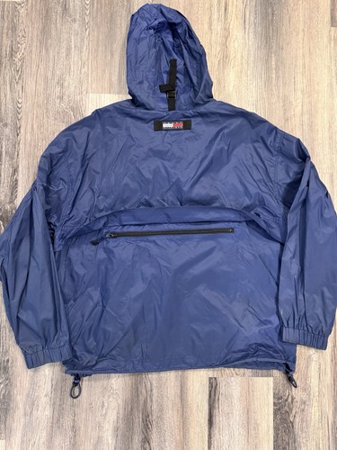 Vintage 90s Tommy Hilfiger Outdoors Rain Jacket Blue Lined Utility Mens XL - Picture 2 of 12