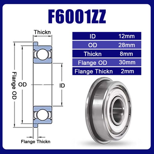 Rodamientos de bolas de acero micro doble brida blindada F6000 a F6010 RS o ZZ - Imagen 26 de 31