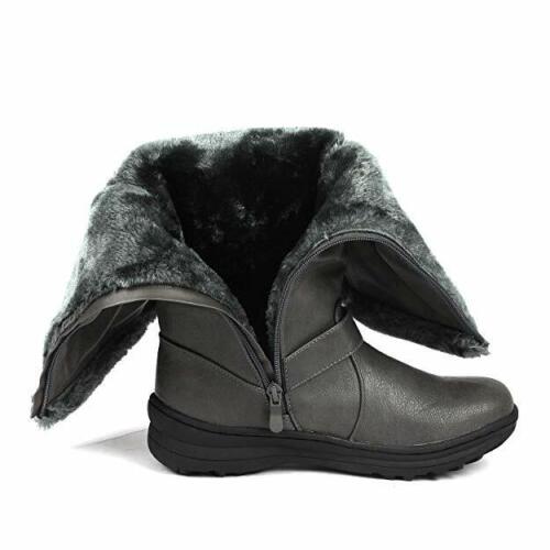 Womens Ladies Knee High Winter Boots Fur Zip Snow Boot Shoes Size US - Picture 27 of 29