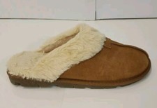 SECRET TREASURES Memory Foam Chestnut Fur Slippers  Size 8