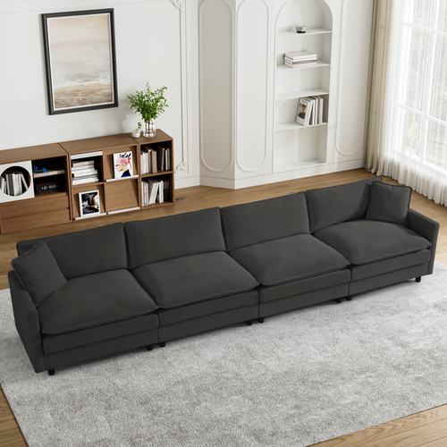 Modern Oversized 2-4 Seater Modular Deep Seat Sectional Sofa for Living Room - Picture 3 of 54