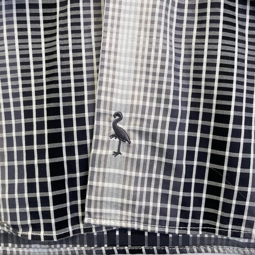 Tailor Byrd Shirt Mens L Dress Long Sleeve Black White Gray Ombre Classic Fit - Picture 5 of 10