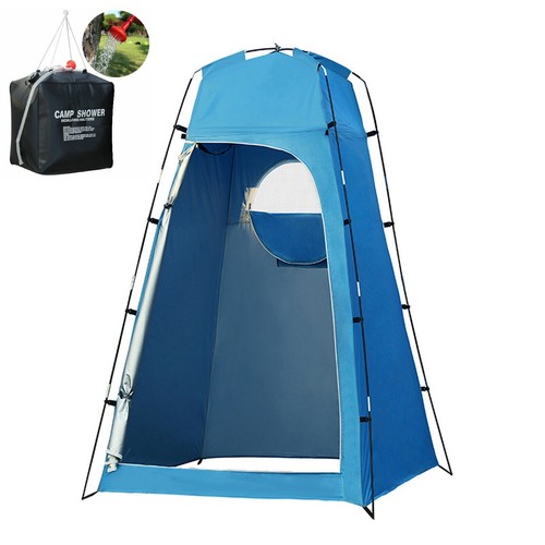 6.9FT Portable Toilet Privacy Shower Tent + 10 Gallon 40L Solar Shower Water Bag - Picture 13 of 46