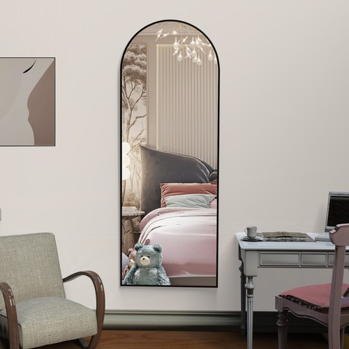 CASSILANDO Arched Full Length Mirror 162*53cm Floor Mirror Metal Frame - Picture 3 of 45