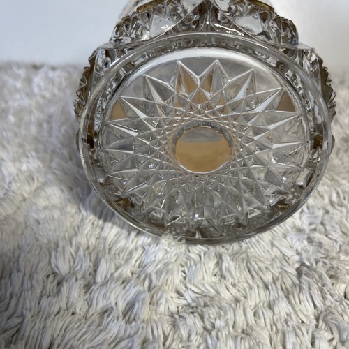 Vintage Cut Crystal W/ Gold Band Vanity Jar, 24% Lead Crystal , 4.5 in Tall - Picture 8 of 13