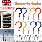 10-100Pcs Vinyl Coated Ceiling Hooks Screw-in Mug Hooks Multi-Function Wall Hook