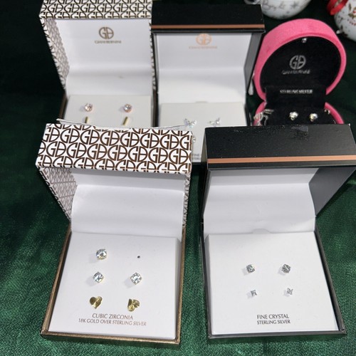 Giani Bernini Cubic Zirconia Stud Earring Sterling Silver Macy’s Return 5pc - Picture 2 of 9